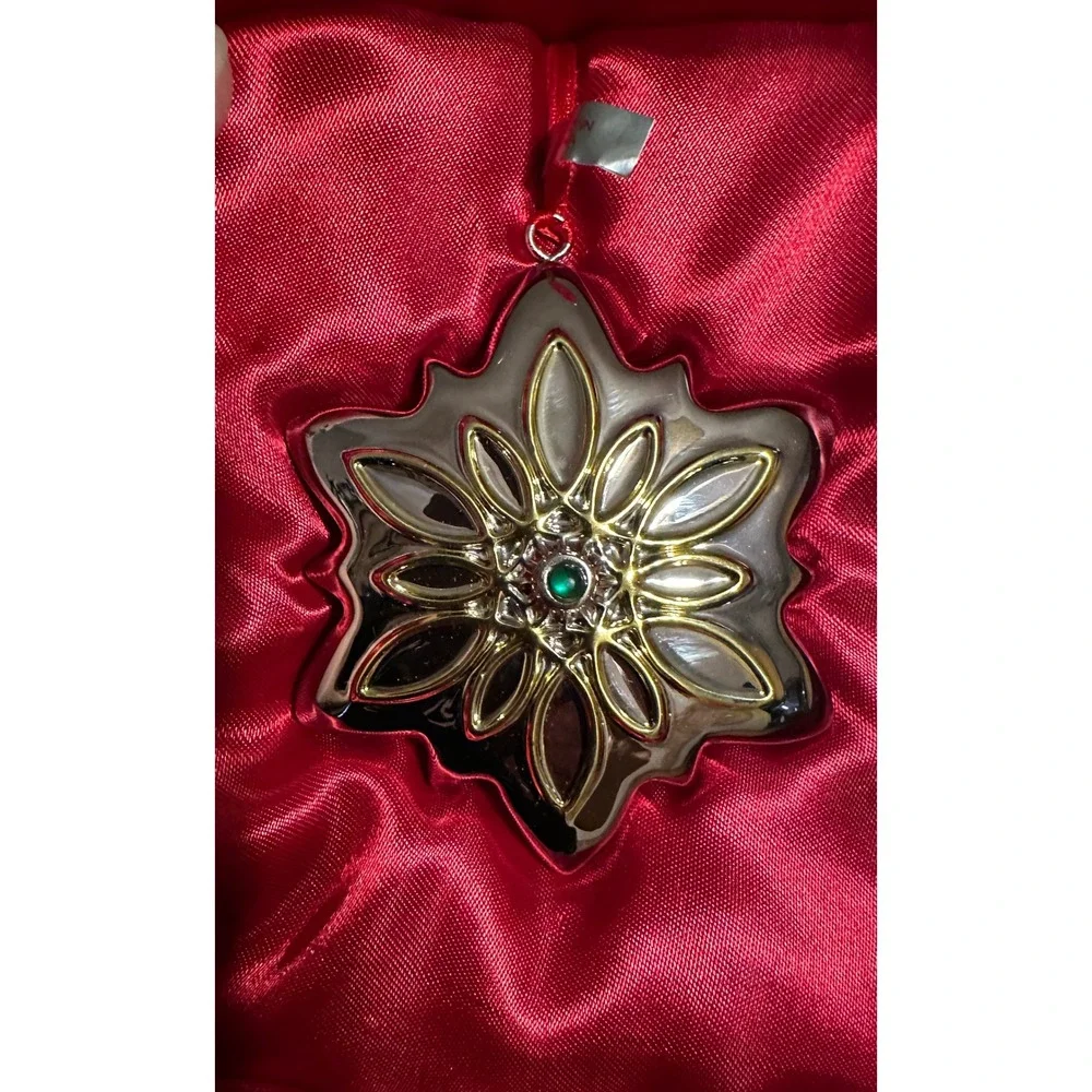 Waterford Fine Silver Gifts Celtic Snowflake Ornament Silver Gold Tone